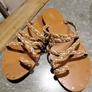 Tan/brown/cream sandals
